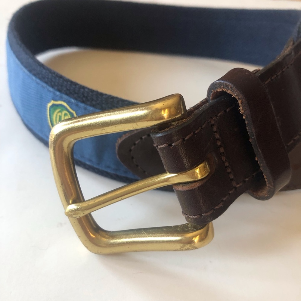 Vineyard Vines  Canvas Club Boys Belt , Size 24, Brass Hardware W/Leather Ends